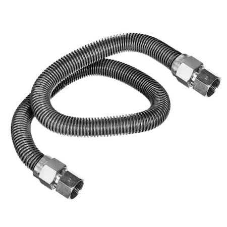 Flextron Gas Line Hose 1/2'' O.D. x 36'' Length 1/2" x 3/8" FIP Fittings, Stainless Steel Flexible Connector FTGC-SS38-36E